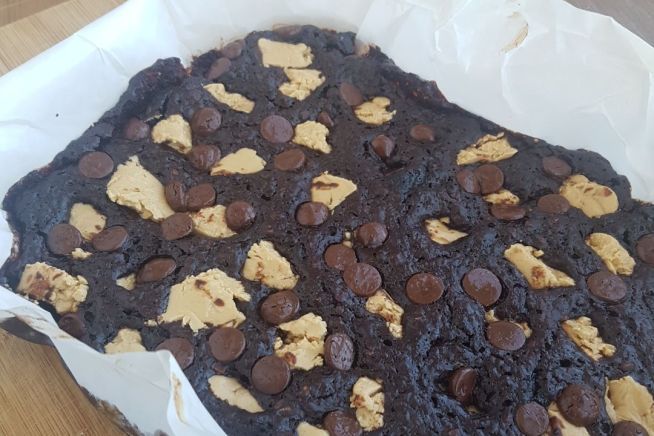 Doce Caseiro, Assado, Brasileira, Dia a Dia, brownie, Chocolate, pasta de amendoim, Receitas, Receitas com chocolate, Receitas rápidas, Receitas simples e fáceis